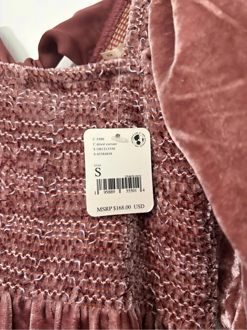 Free People Pink Velvet Mini Dress
